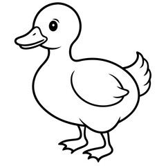 Charming Fluffy Duckling A Simple Vector Waddle