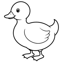 Charming Fluffy Duckling A Simple Vector Waddle