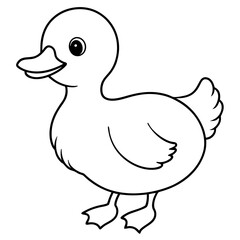Charming Fluffy Duckling A Simple Vector Waddle