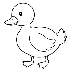 Charming Fluffy Duckling A Simple Vector Waddle