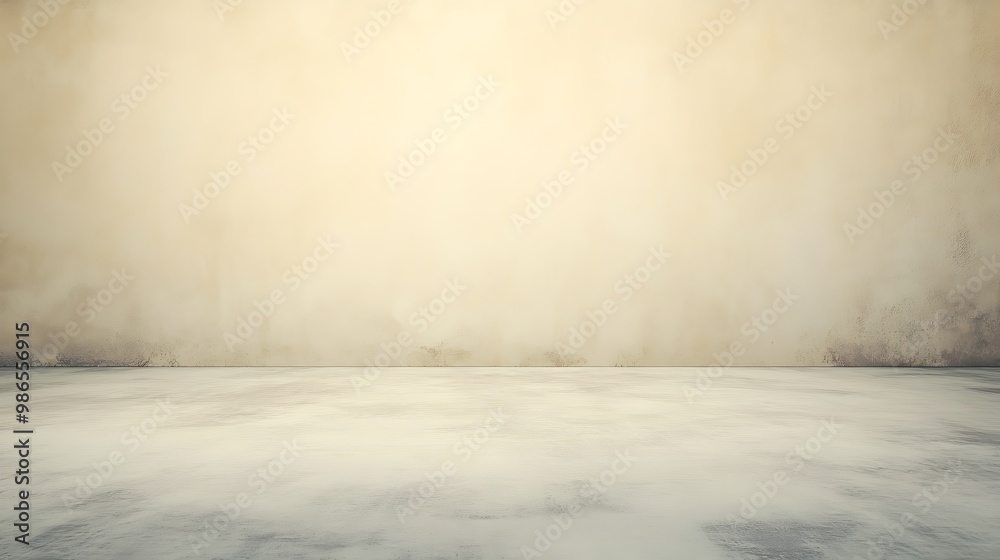 Poster a simple backdrop of a light tan concrete wall and floor with a subtle gradient.