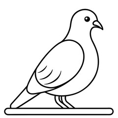 Minimalist Vector of a Pigeon on a Ledge