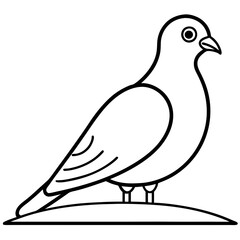 Minimalist Vector of a Pigeon on a Ledge