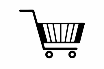 Shopping Cart Icon Silhouette Vector Illustration Minimalist Style Perfect for Online Store E-commerce Design and Digital Projects