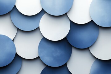 A minimalistic design featuring overlapping circles in blue and white tones, creating a serene and modern geometric pattern