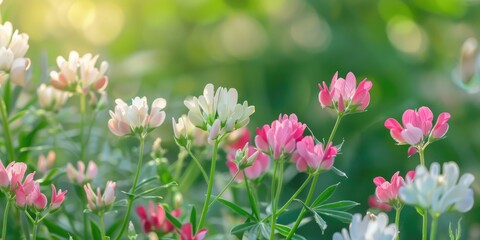 Obraz premium Securigera varia featuring white and pink blooms