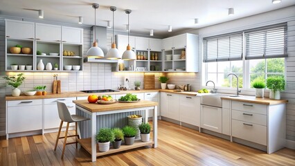 A clean, organized kitchen for healthy cooking and meal prep