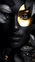 Art for Frames, Surreal Painting, Woman's Face Divided in Two, Abstract Image, Texture, Pattern Background, Wallpaper, Cover and Screen for Smartphone, PC, Laptop, 9:16 and 16:9 Format