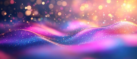 Fototapeta premium Abstract Digital Waves with Glowing Dots Particles. Technology Background.