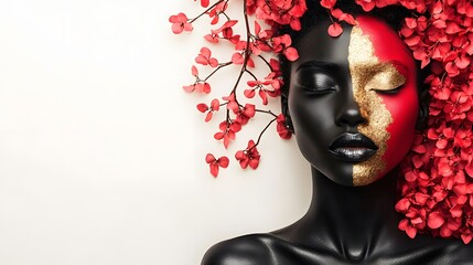 Art for Frames, Surreal Painting, Woman's Face Divided in Two, Abstract Image, Texture, Pattern Background, Wallpaper, Cover and Screen for Smartphone, PC, Laptop, 9:16 and 16:9 Format