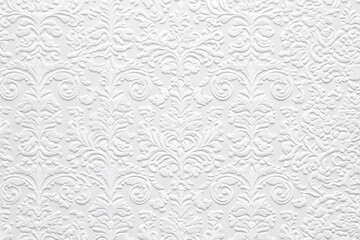 Fototapeta premium White embossed victorian style paper, luxury vinted wallpaper