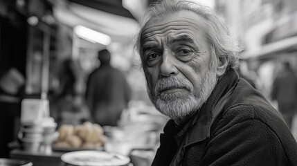 Oderman op straat in azie, hij bereid streetfood
