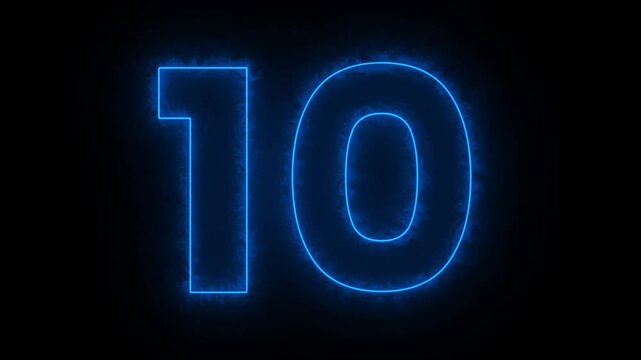 Neon number 10 animation, neon numbers