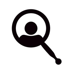 User search icon,magnifying glass with male icon