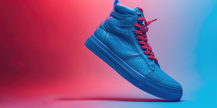 Customizable A0 Layout in PANTONE Process C Blue Showcasing End of Financial Year Promotion for Sportfirst Brand with Attention-Grabbing Red EOFY SALE Typography and Footwear Image