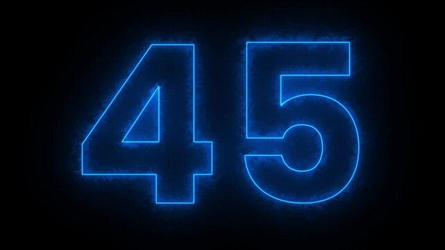 Neon number 45 animation, neon numbers