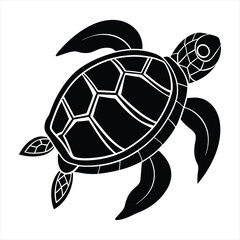 Turtle silhouette vector