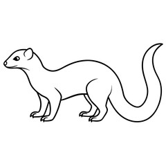 Sleek Minimalist Weasel in Forward Motion – Vector Art