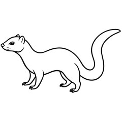Sleek Minimalist Weasel in Forward Motion – Vector Art