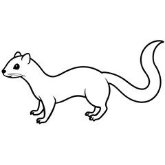 Sleek Minimalist Weasel in Forward Motion – Vector Art