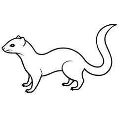 Sleek Minimalist Weasel in Forward Motion – Vector Art