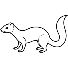Sleek Minimalist Weasel in Forward Motion – Vector Art