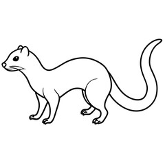 Sleek Minimalist Weasel in Forward Motion – Vector Art