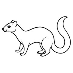Sleek Minimalist Weasel in Forward Motion – Vector Art