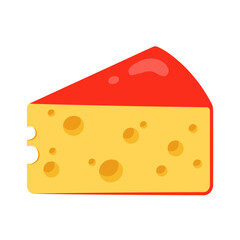 Piece of cheese. Vector illustration in flat style