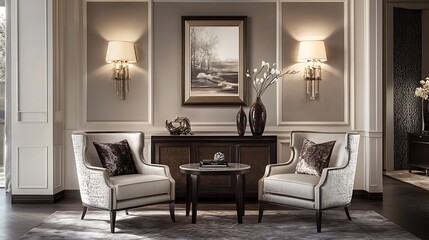 Two Armchairs Facing Each Other in a Luxurious Living Room