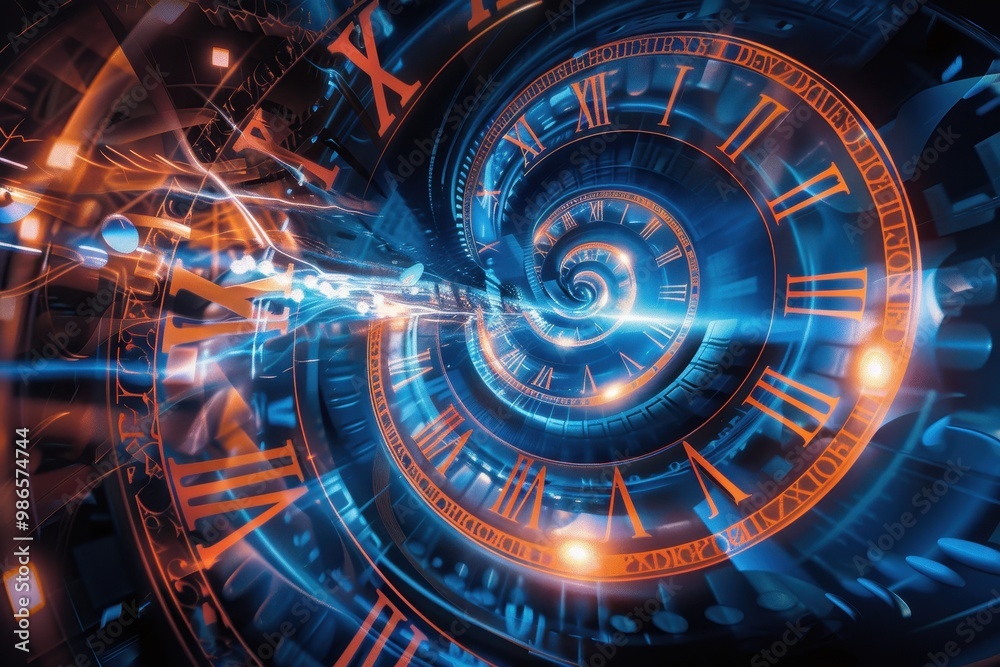Fototapete a mesmerizing cosmic vortex with swirling colors, intricate patterns, and celestial elements capture