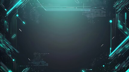 Abstract digital technology background with glowing lines and circuit board elements.