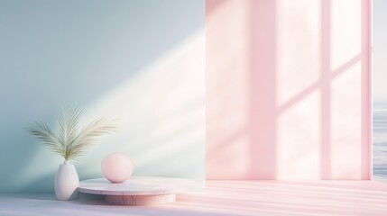 Delicate pastel color background with a minimalist, clean design