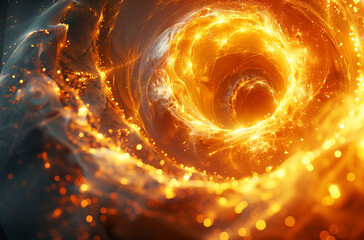 Plasma Spiral: An Intricate Helix of Electric Yellow