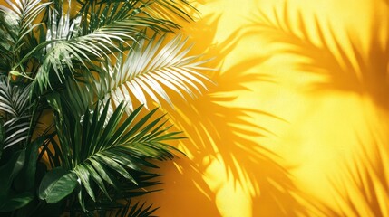 Obraz premium Plant that is next to a yellow wall