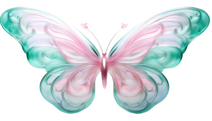 Delicate pink & teal butterfly