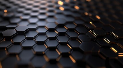 Fototapeta premium Hexagonal abstract metal background with light
