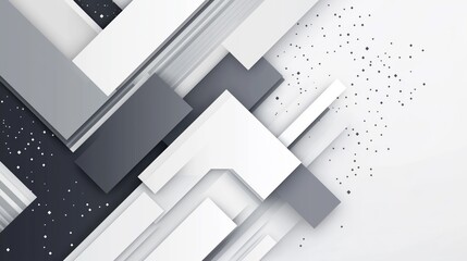 Fototapeta premium Technology banner design with white and grey arrows.