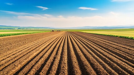 Soil erosion control with contour plowing in large-scale farming