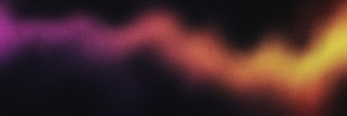 Fototapeta premium Grainy noisy poster background, dark plum and vibrant orange color wave, black backdrop, noise texture effect