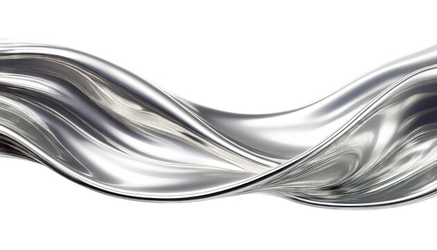 Shiny silver liquid wave