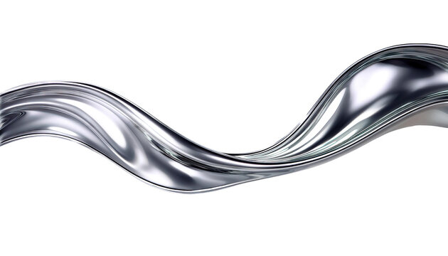 Shiny silver liquid wave