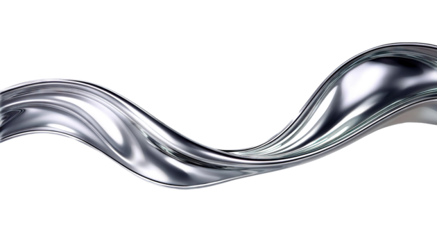 Shiny silver liquid wave