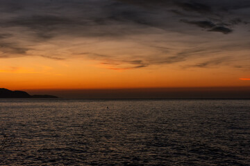 Amanecer en las playas de Torrox, Málaga, España