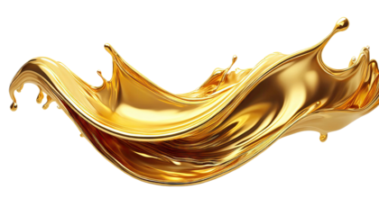 Golden liquid splash
