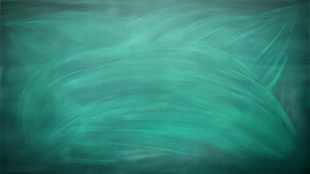 Green chalkboard background with smudged chalk texture, creative classroom or teaching concept with copy space