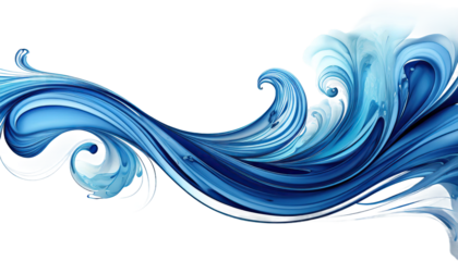 Abstract blue wave art