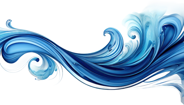 Abstract blue wave art