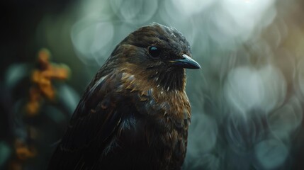 Nature wildlife image of bird standing on tree branch. Symbol of the wonders of the avian world.