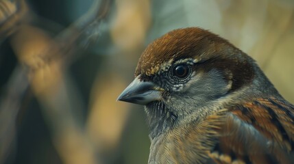 Nature wildlife image of bird standing on tree branch. Symbol of the wonders of the avian world.
